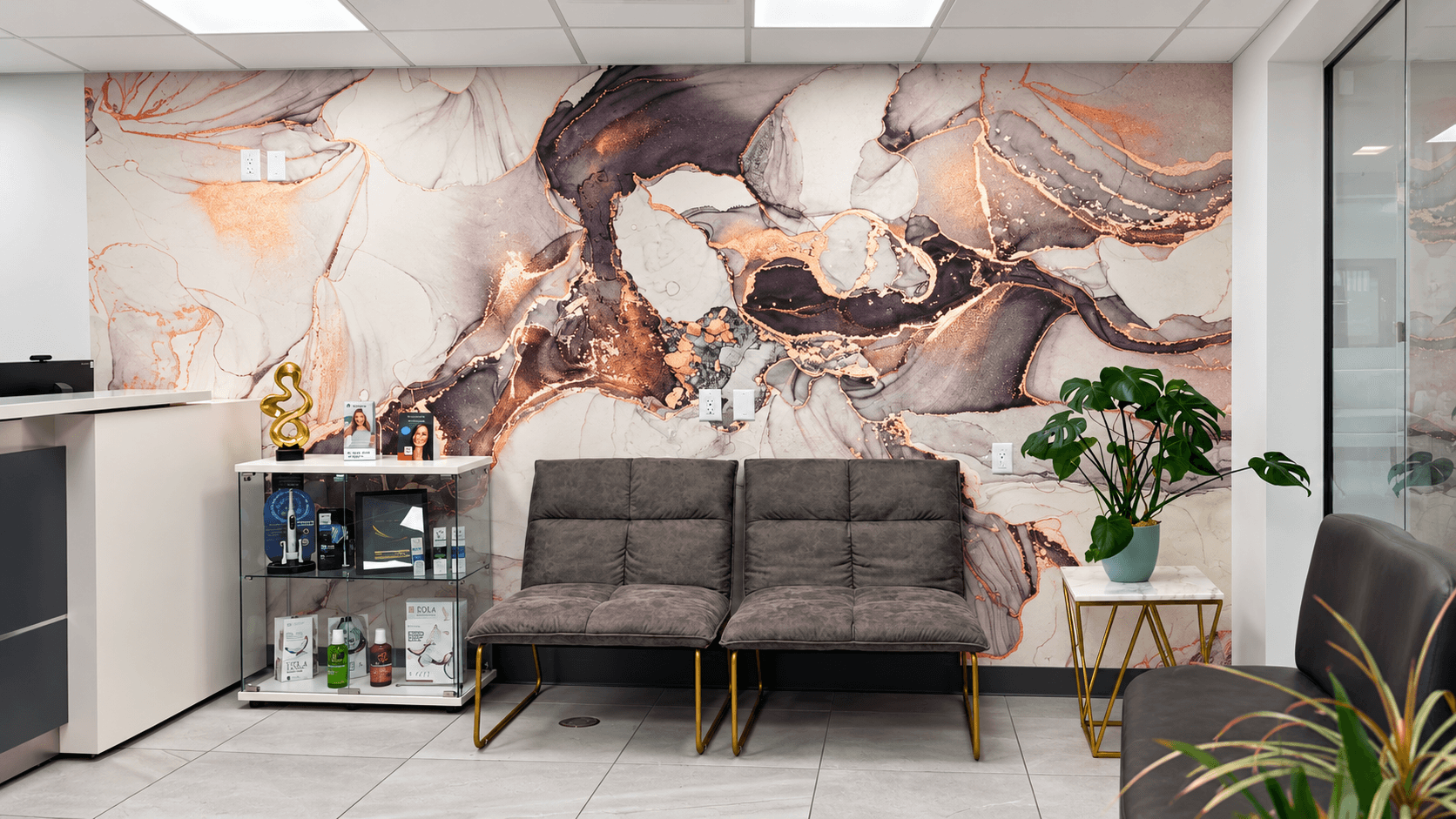 The waiting room at Omnicare Dental Centre in London, Ontario
